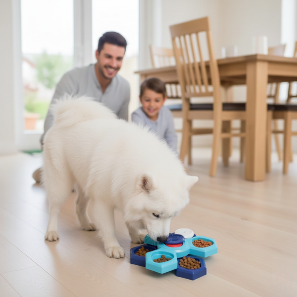 Juguetes interactivos de rompecabezas para perros, dispensador de golosinas, comedero lento para perros pequeños y grandes, enriquecedor de cachorros, entrenamiento intelectual, rompecabezas de golosinas para perros.