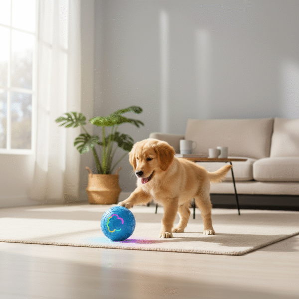 Pelota inteligente Xiaomi para mascotas, recargable, LED, rebote automático, juguete interactivo divertido y duradero para el entrenamiento diario de perros y gatos.