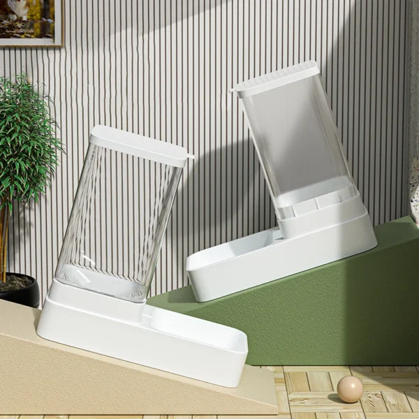 Comedero automático HOOPET para perros y gatos, recipiente transparente para agua y comida, dispensador de alimentos para mascotas, accesorios para cachorros y gatitos.