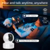 Cámara Boykeep 2K para perros y mascotas con app para teléfono, cámara de seguridad para bebés en interiores con wifi 5G/2.4GHz, movimiento horizontal y vertical de 360°, audio bidireccional y visión nocturna.