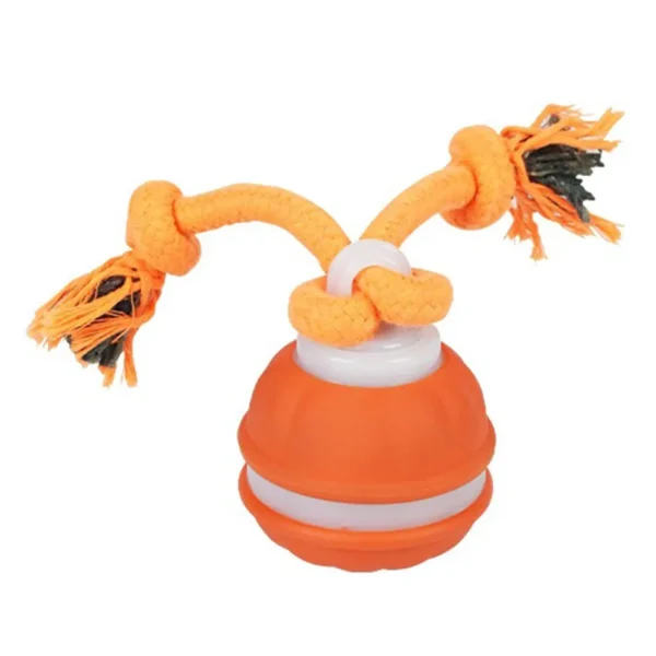 Pelota rodante con activación por movimiento para perros, juguete interactivo recargable por USB para cachorros, perros pequeños y medianos, pelota rodante con cuerda.