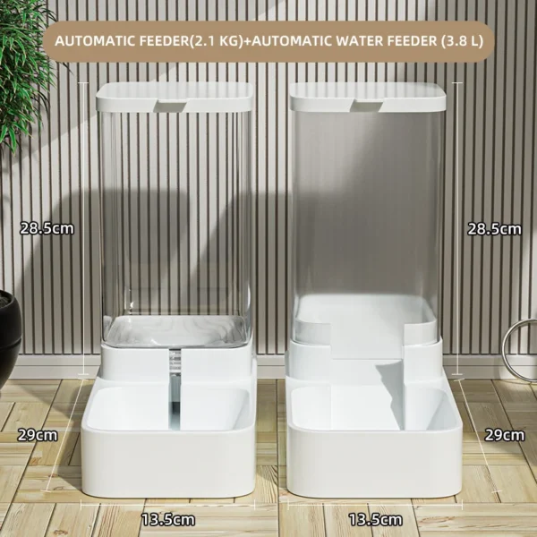 Comedero automático HOOPET para perros y gatos, recipiente transparente para agua y comida, dispensador de alimentos para mascotas, accesorios para cachorros y gatitos.