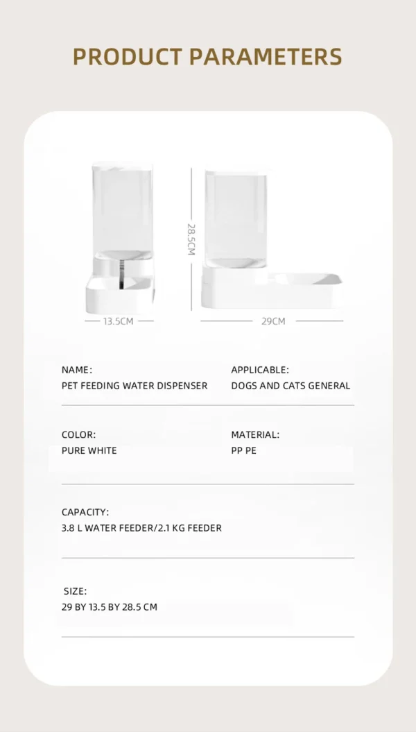 Comedero automático HOOPET para perros y gatos, recipiente transparente para agua y comida, dispensador de alimentos para mascotas, accesorios para cachorros y gatitos.