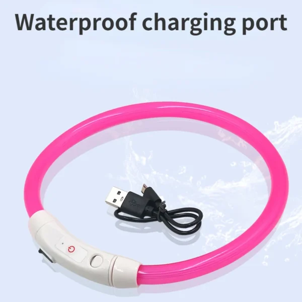 Collar luminoso LED para mascotas con carga USB, collar antipérdida para perros y gatos, accesorios para perros y gatos.