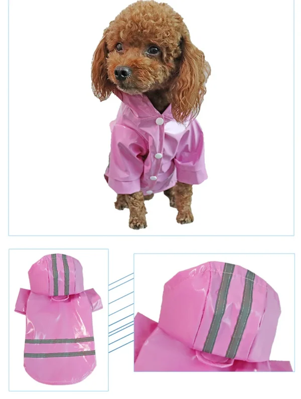 Impermeable reflectante para perros, impermeable, resistente a la nieve, para cachorros pequeños, gatos, chihuahua, bulldog, capa, poncho, disfraz.