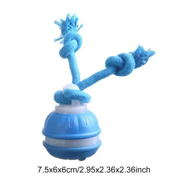 Pelota rodante con activación por movimiento para perros, juguete interactivo recargable por USB para cachorros, perros pequeños y medianos, pelota rodante con cuerda.