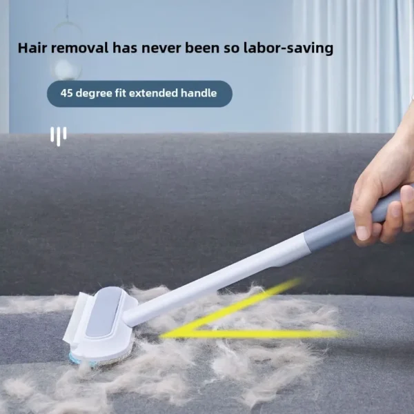Long Handle Pet Hair Remover Brush Static Cat Hair Cleaner for Carpets Cat Trees Beds Ideal for Cat Furniture Cleaning